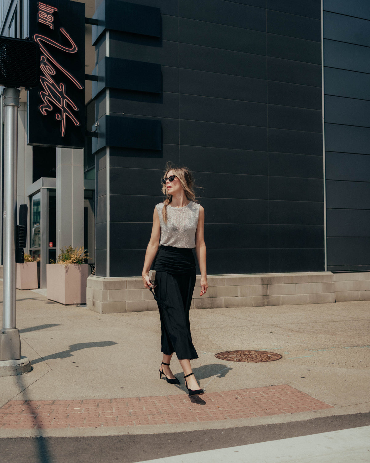 Lioness silver metal mesh tank