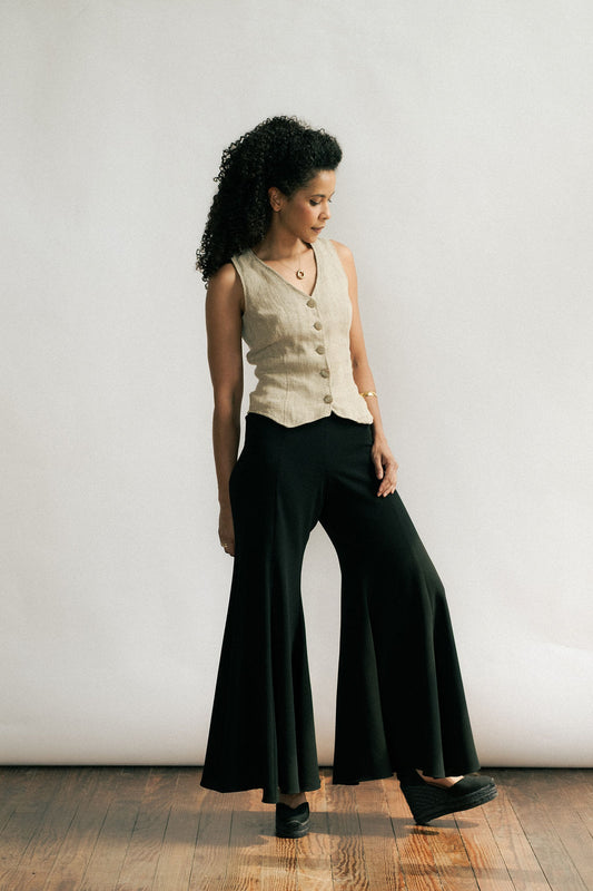 Giant black bell bottoms