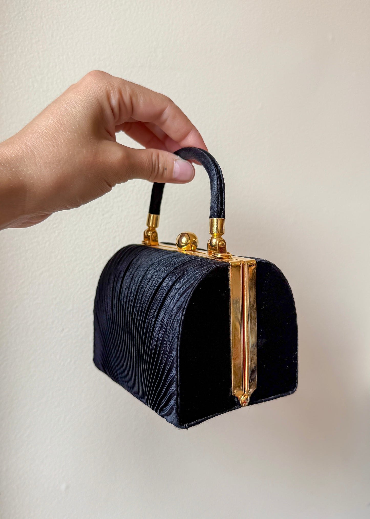 Satin Pleated Purse - Coverts to crossbody!