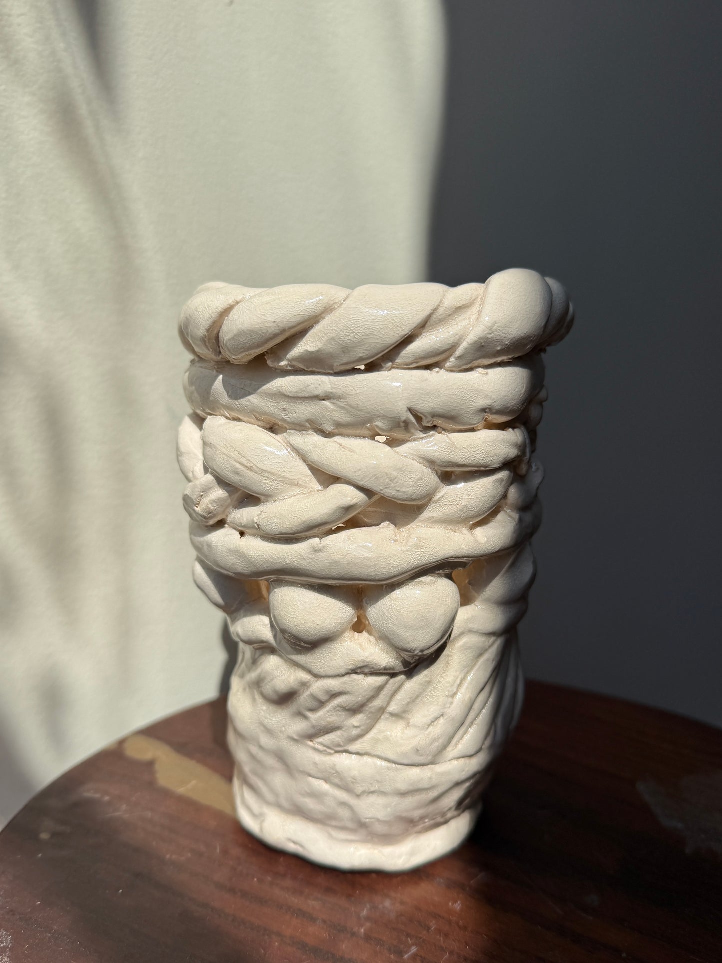 Signed Cream Vase