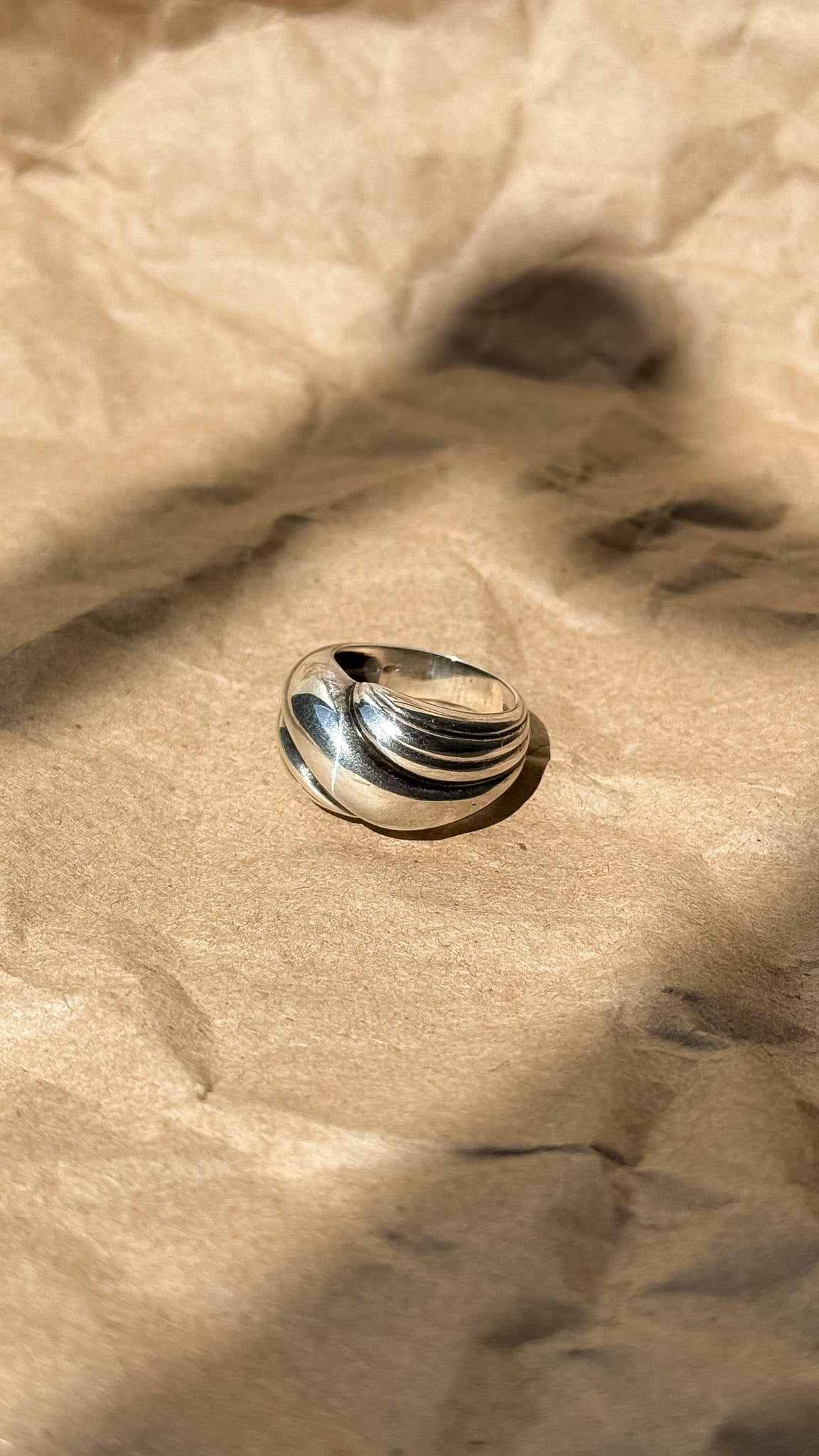 Twisted sterling dome ring