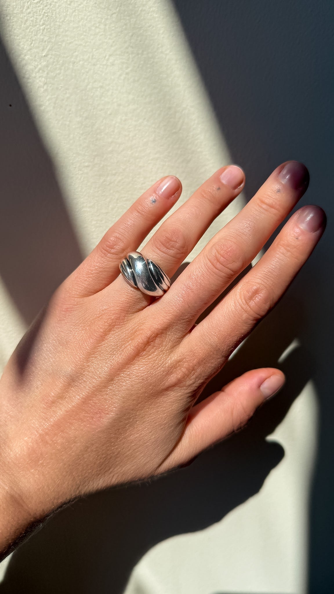 Twisted sterling dome ring