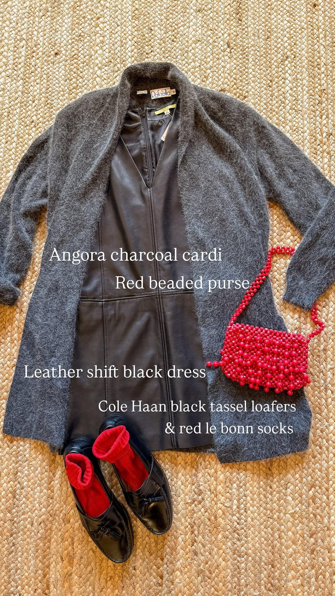 Rafaella charcoal angora long cardi