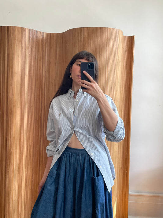 Ralph Lauren blue white striped button down
