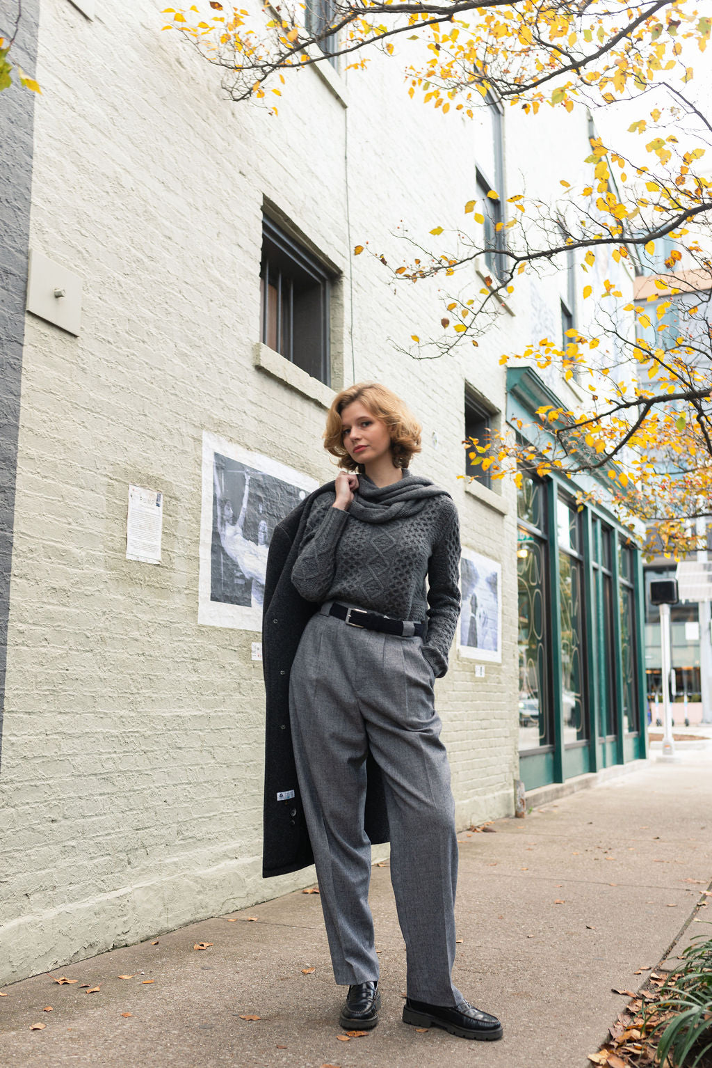 Giorgio Sant'Angelo grey heathered wool pants