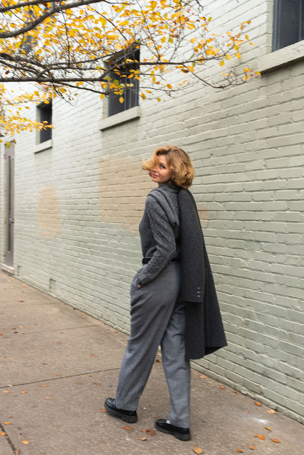 Giorgio Sant'Angelo grey heathered wool pants