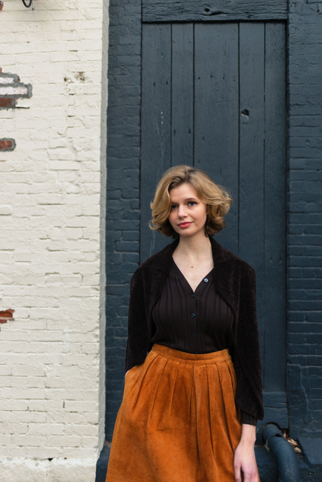 Laura Ashley brown chenille sweater