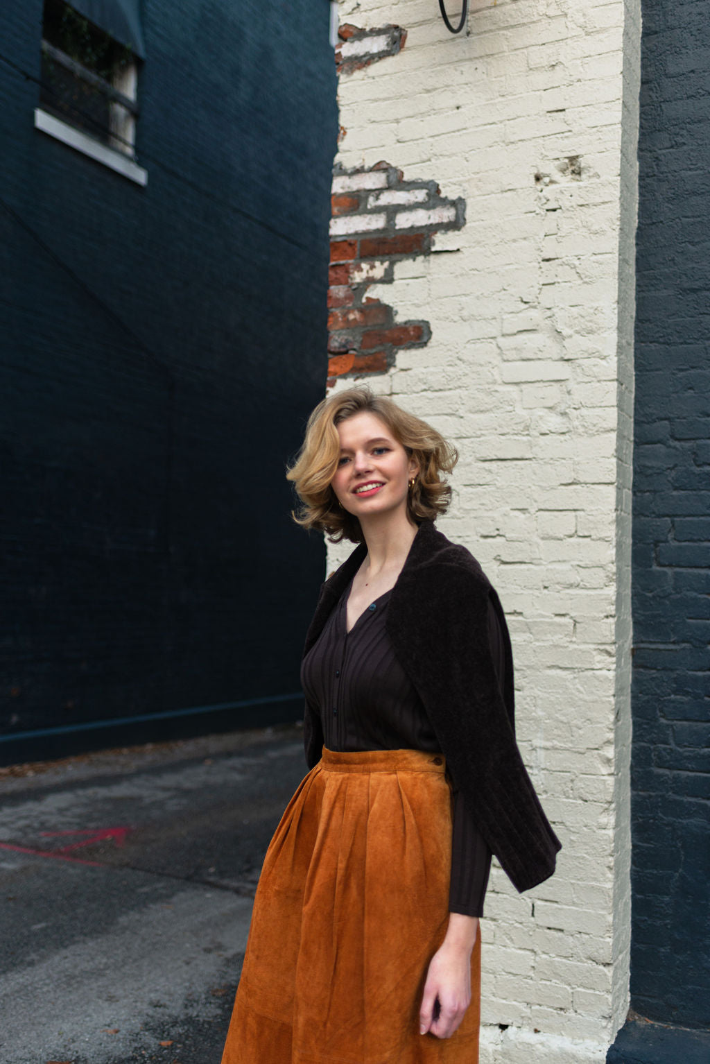 Laura Ashley brown chenille sweater