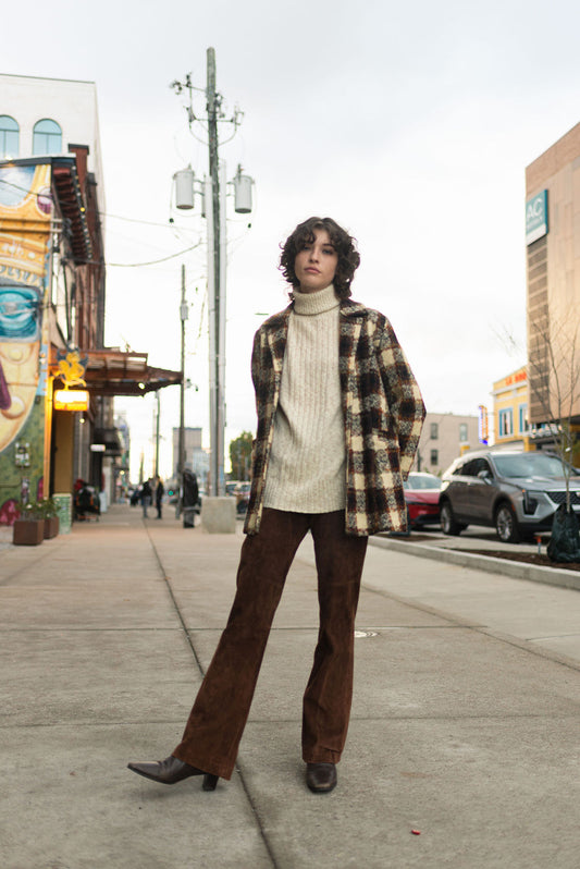 Ralph Lauren brown suede flared pants