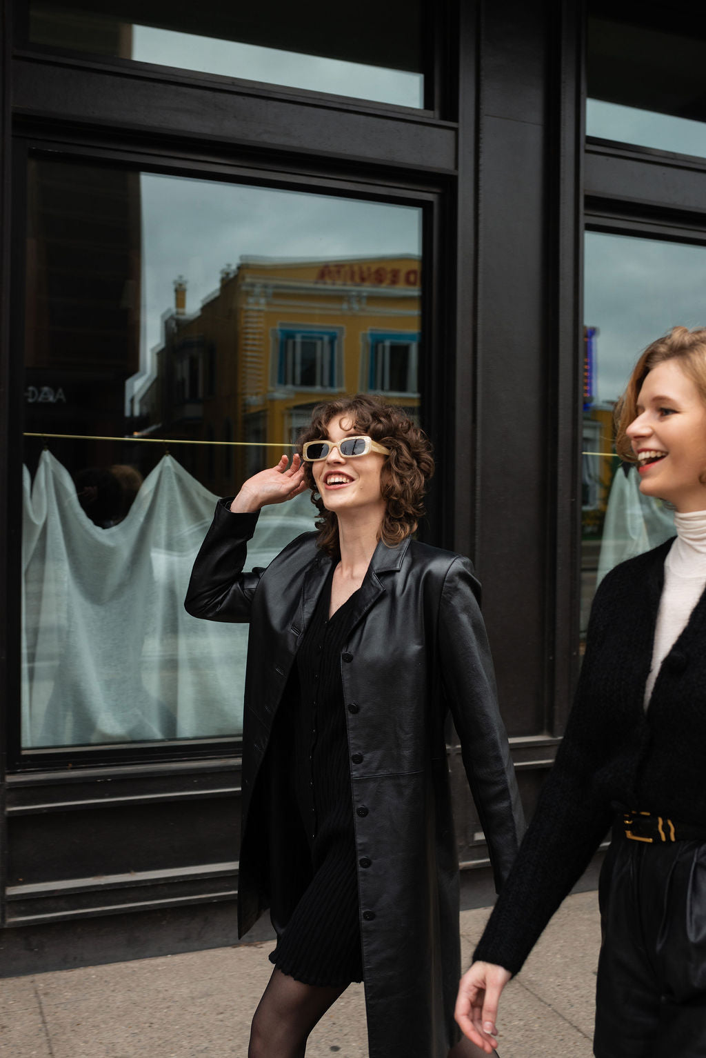 Carole Little black ribbed cardigan tunic/dress