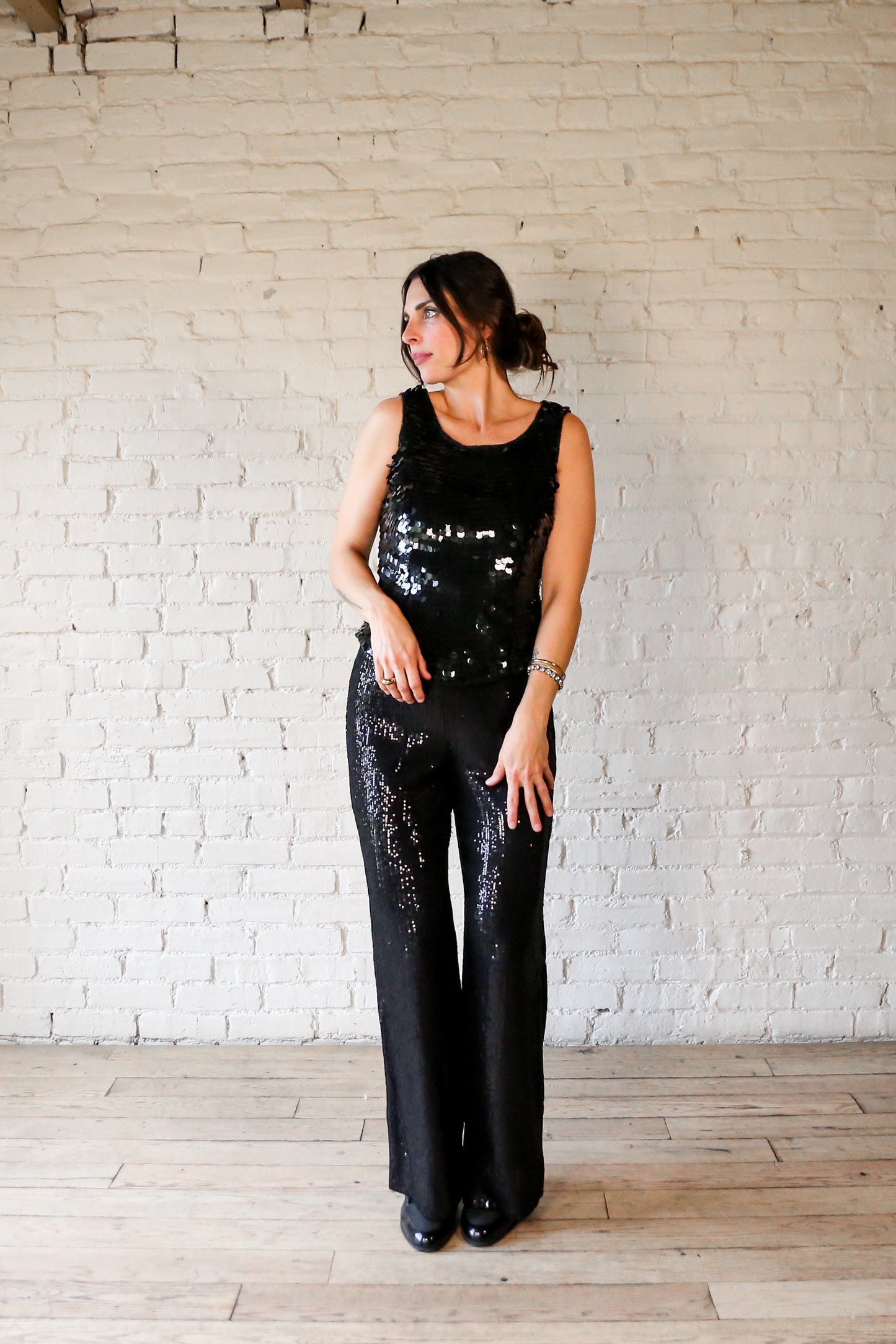 Tory Burch black sequin pants