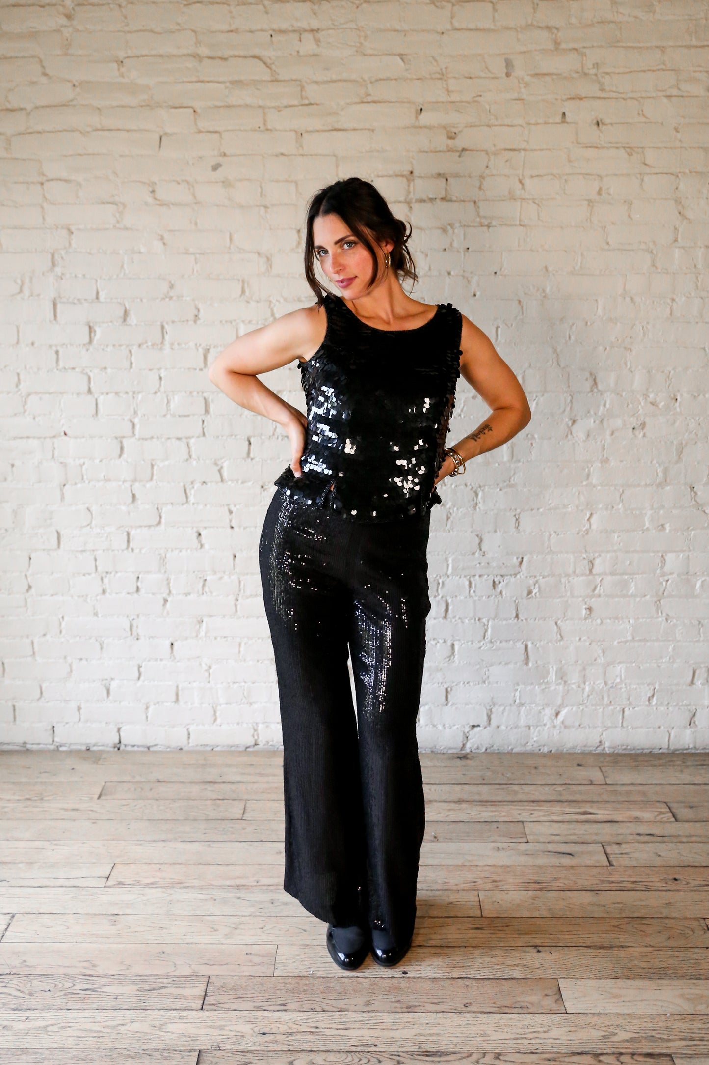 Tory Burch black sequin pants