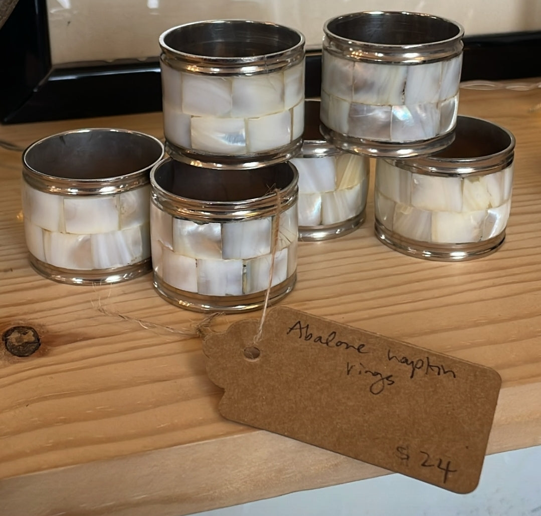 Abalone napkin rings