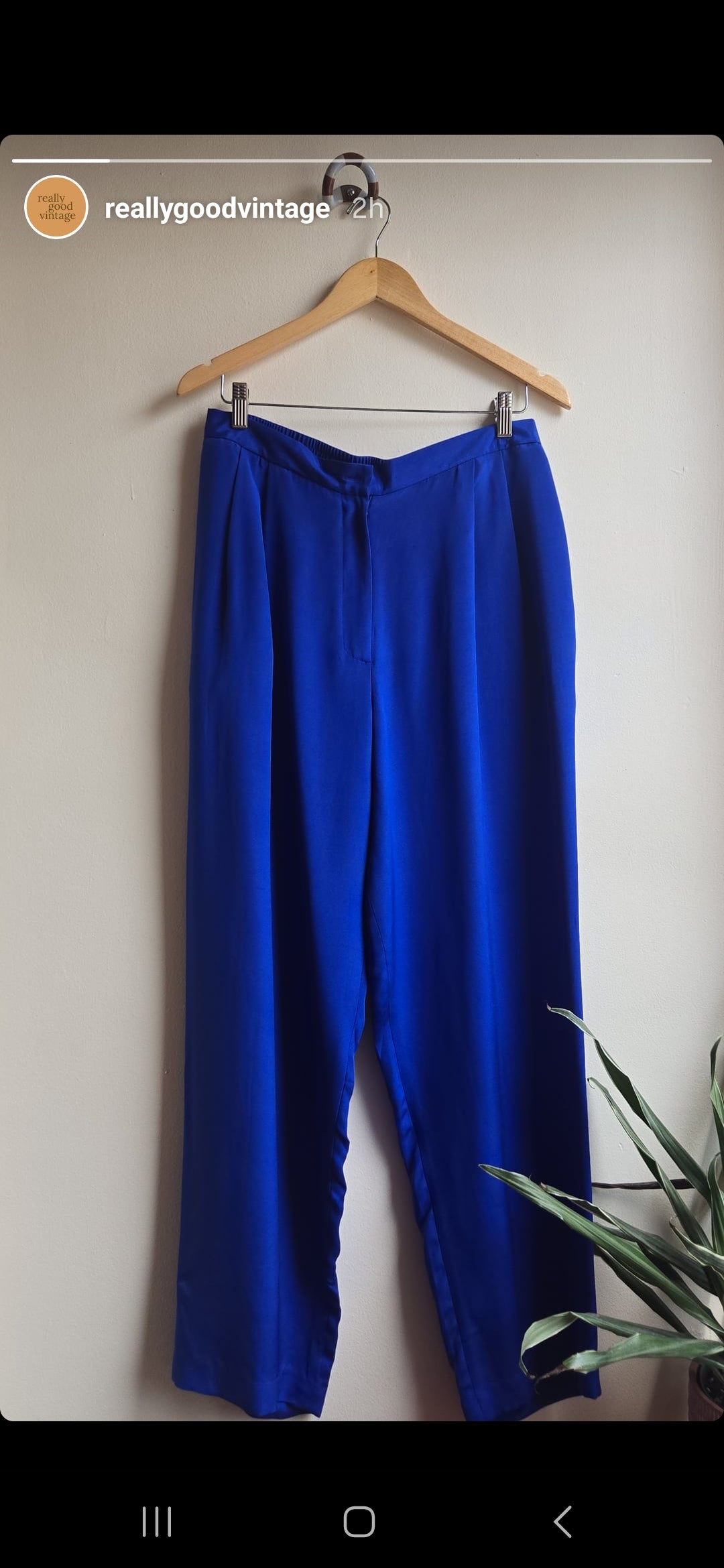 Josephine Chaus cobalt silk pant set