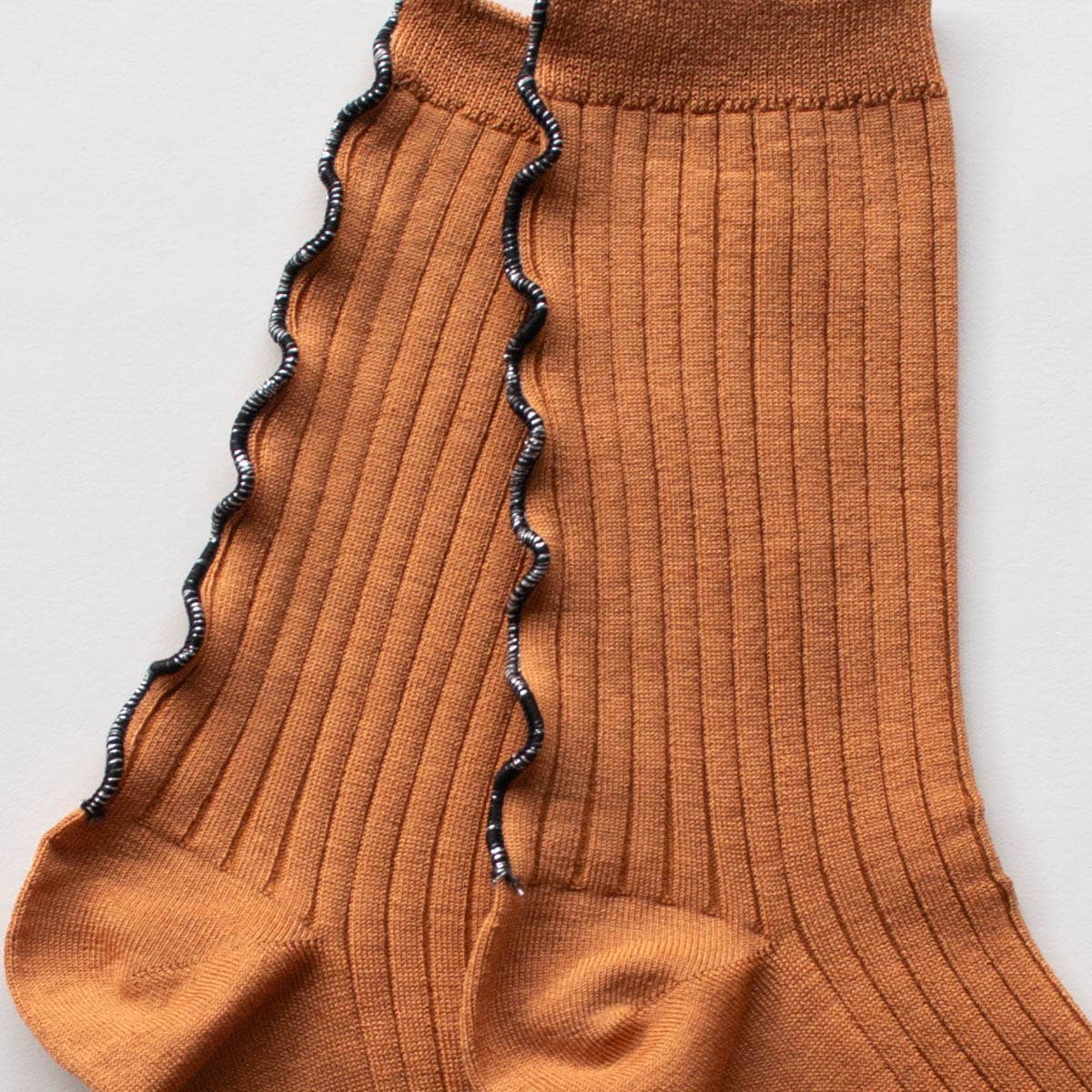 Merrow Stitch Socks: Rust
