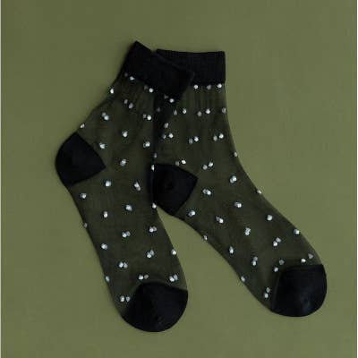 Polka Dots Sheer Mesh Socks