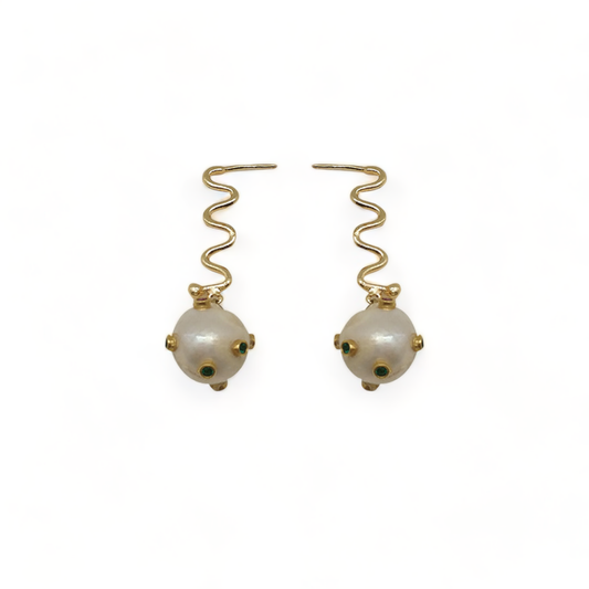 Pearl Handmade Gold Earrings