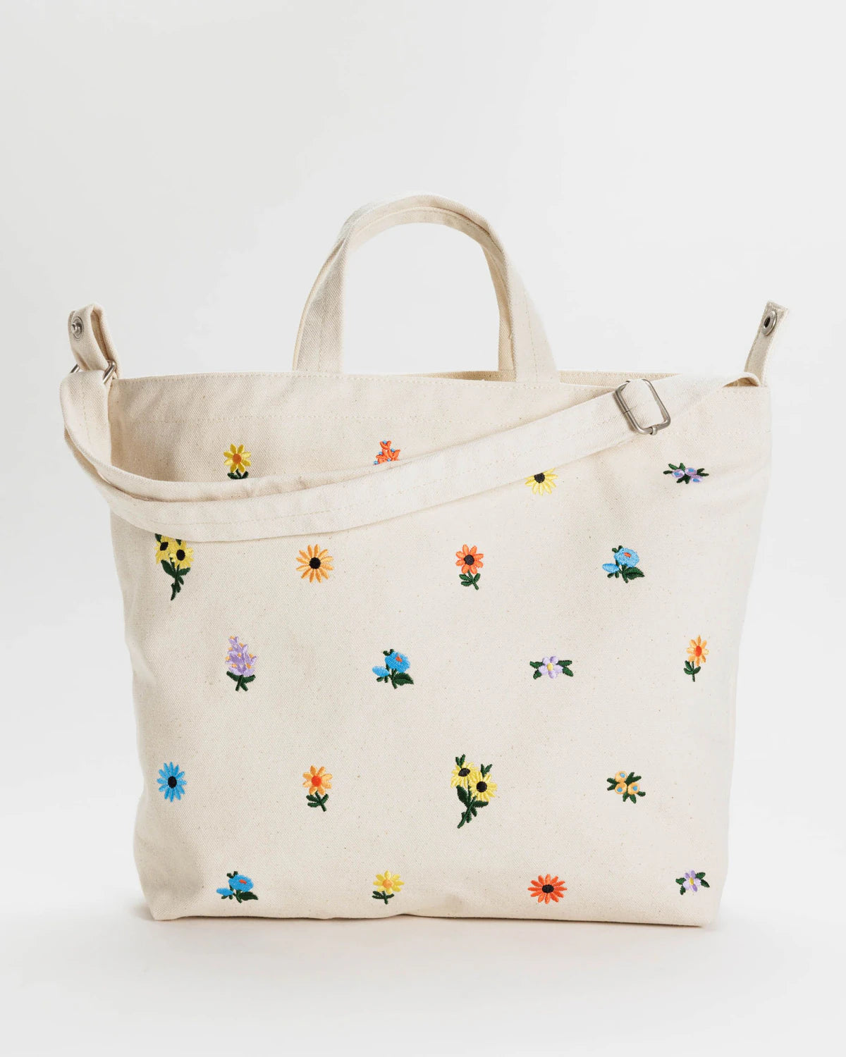 Baggu embroidered flower canvas tote