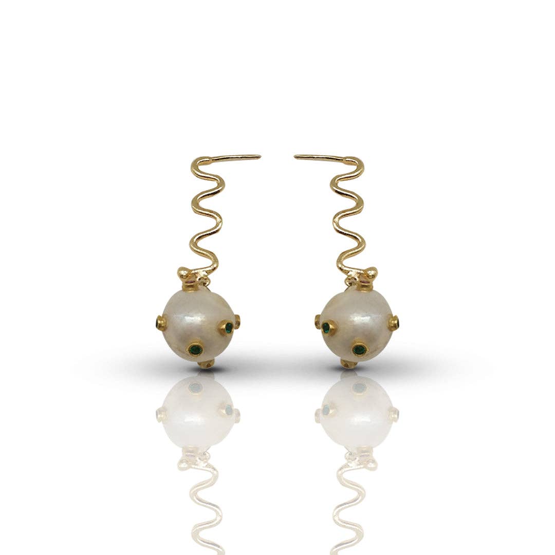 Pearl Handmade Gold Earrings