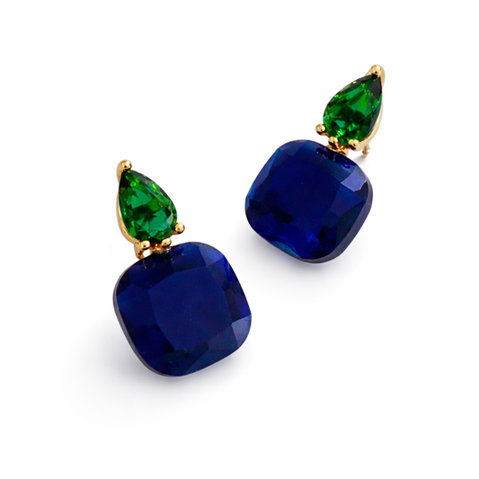 Lustre Duo Drop Earrings: Emerald Ocean