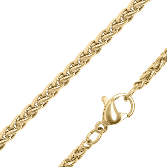 Gold Wheat Chain Necklace