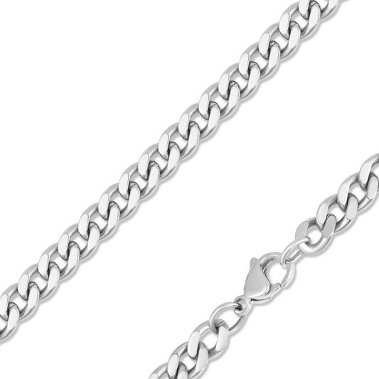 Silver Curb Chain Necklace