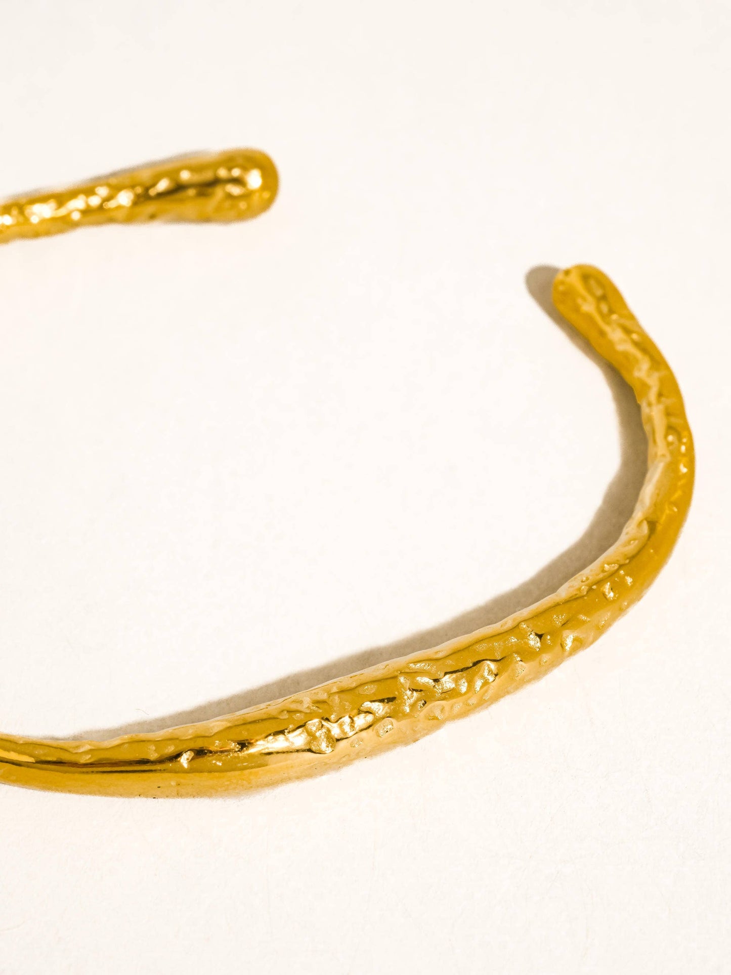 Gold Textured Open Cuff Bracelet