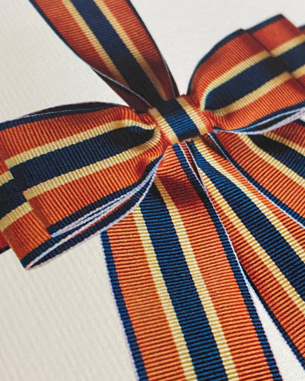 Orange, Blue & Cream Bow Greeting Card | Birthday Card