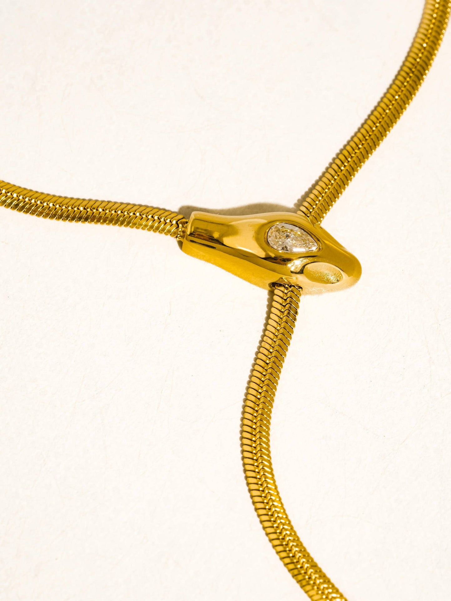 Gildora gold serpent lariat necklace
