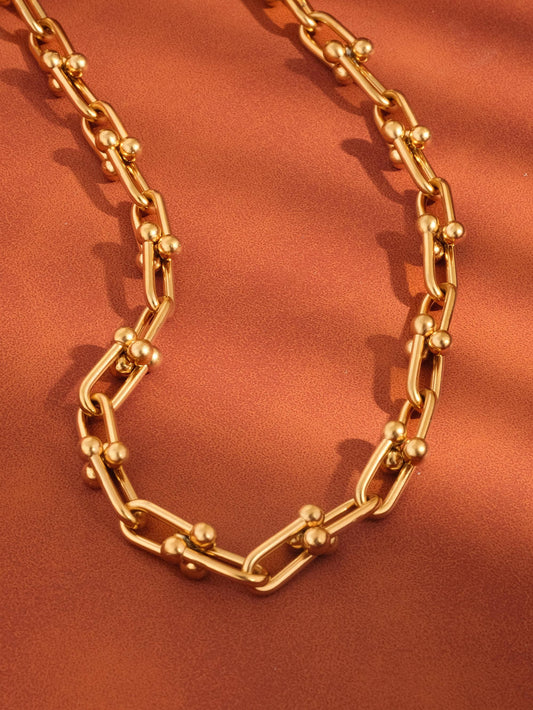 Denise gold U-link necklace