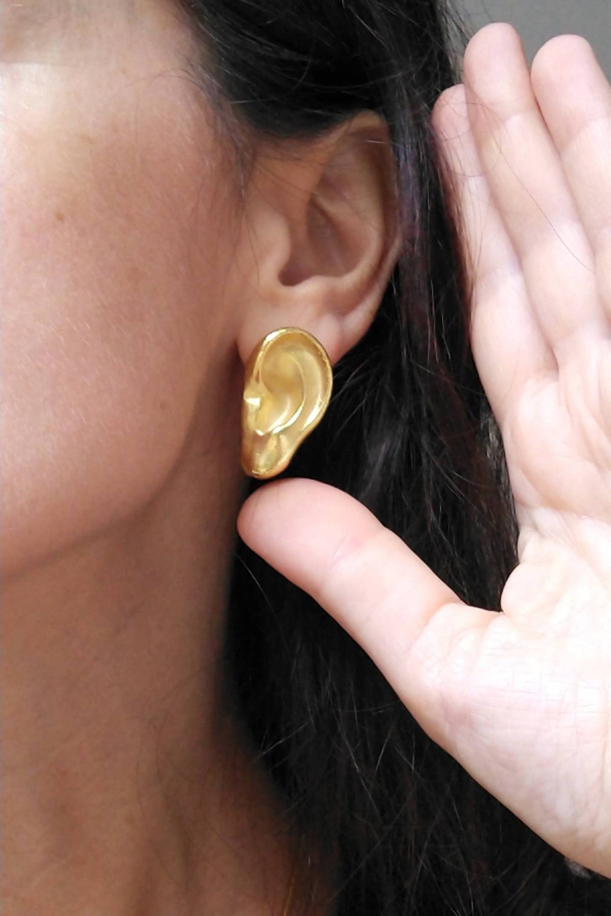 Sculptural earrings, Rene earrings, surreal jewelry: Large