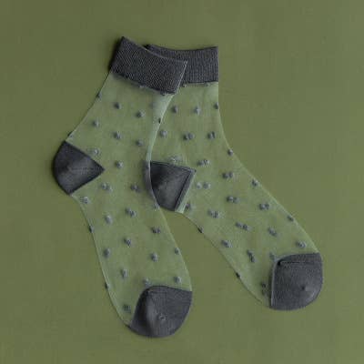 Polka Dots Sheer Mesh Socks