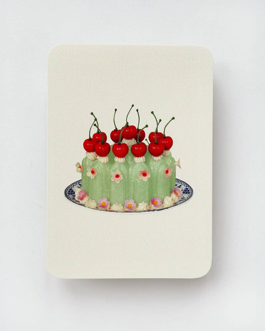 Chartreuse Cream Blancmange Greeting Card | Birthday Card