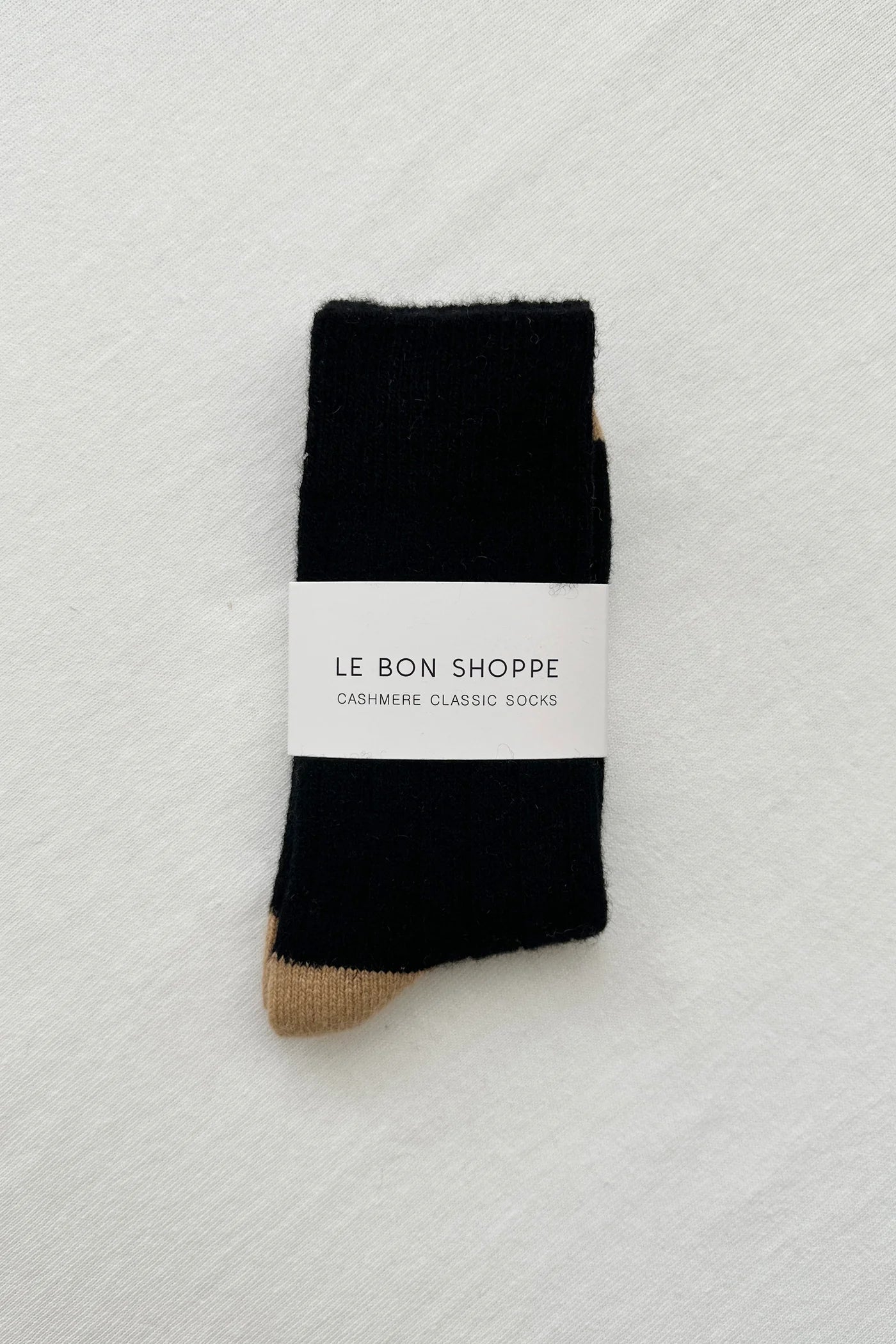 Le Bon Shoppe cashmere socks - black & oat